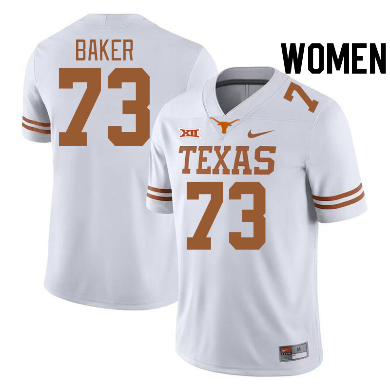 Women #73 Brandon Baker Texas Longhorns College Football Jerseys Stitched-White